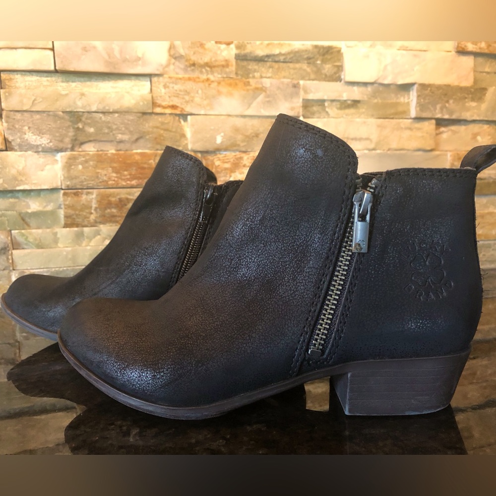 Lucky brand booties, black with low heel, girls size 3